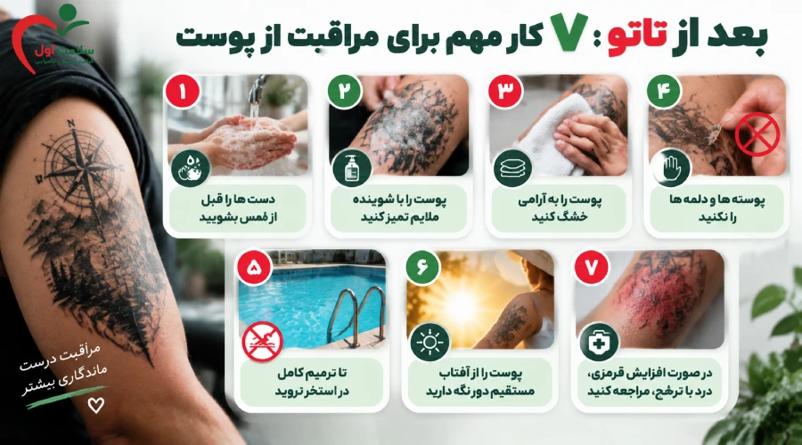 بعد از تاتو؛ ۷ کار مهم برای مراقبت از پوست