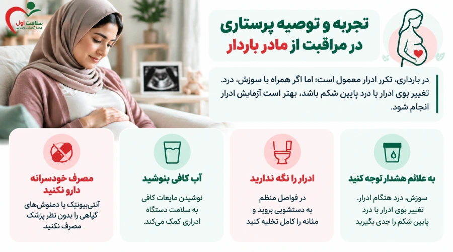 تجربه و توصیه پرستاری در مراقبت از مادر باردار