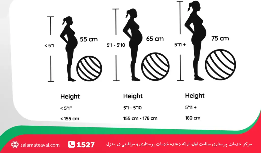 راهنمای اندازه توپ بارداری