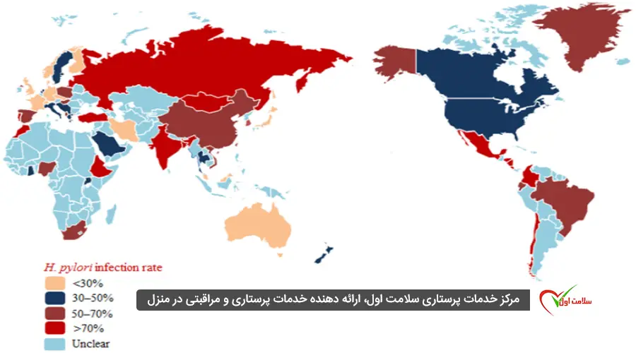 شیوع میکروب معده در جهان و ایران